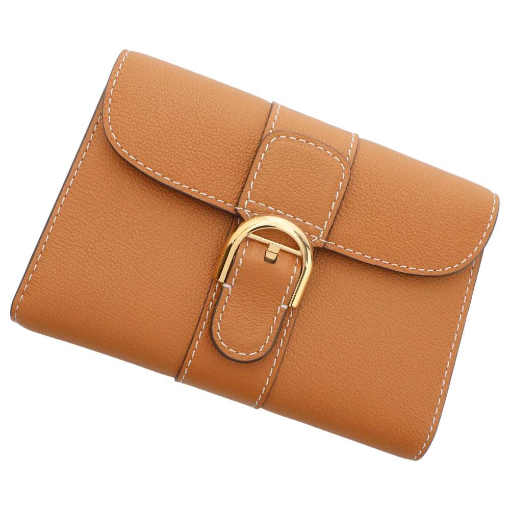 Delvaux Brillon Compact Wallet Brown AB0493AAU0 Calf Leather