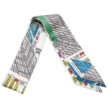 Load image into Gallery viewer, HERMES Twilly Pantin City Blanc/Vert/Multicolor Silk100%
