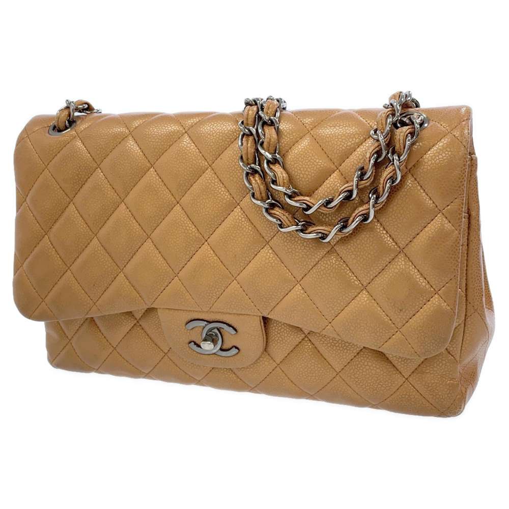 CHANEL Matelasse double flap Size 30 MetalicBrown A58600 Caviar Leather