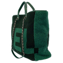 Load image into Gallery viewer, CHANEL Deauville 2WayTote Bag Green Mouton Leather
