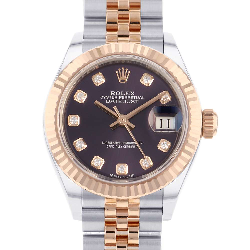 ROLEX Lady-Datejust W28mm Stainless Steel K18PG Aubergine/10PD Dial 279171G