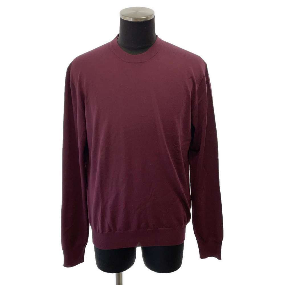HERMES Knit sweater Size L Bordeaux Wool 100%