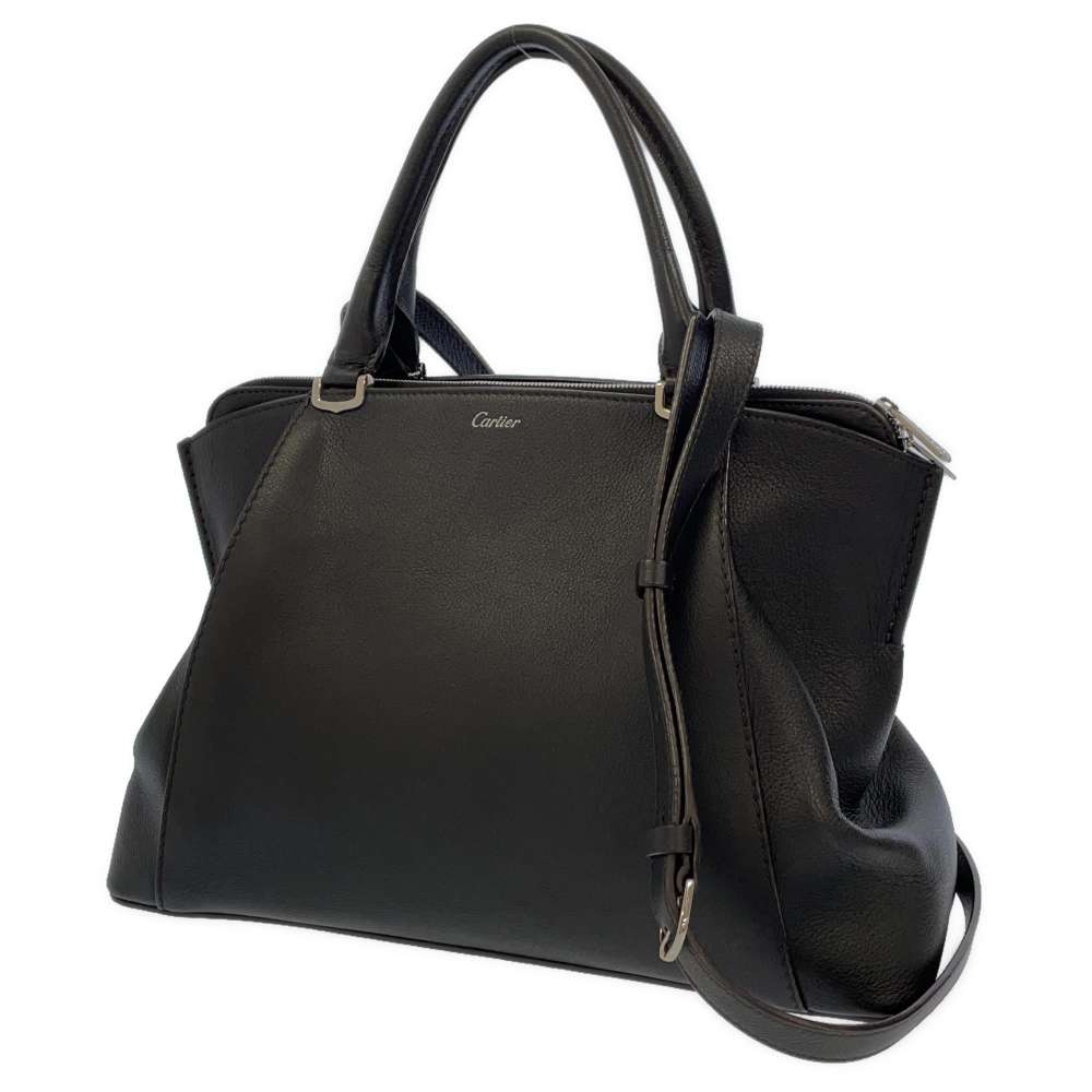CARTIER C de Cartier SM 2way Handbag Black L1001830 Leather