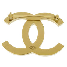 Load image into Gallery viewer, CHANEL Logo Brooch shell style Champagne Gold Metal
