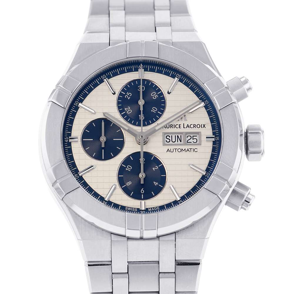 MAURICE LACROIX Icon Automatic Chronograph W44mm Stainless Steel Silver/Blue Dial AI6038-SS002-131-1