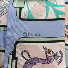 将图像加载到图库查看器中，HERMES Twilly HERMES Story Blue Pale/Rose/Vert Silk100%
