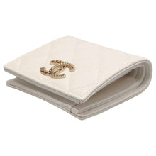 Load image into Gallery viewer, CHANEL Matelasse Bifold Wallet White AP3055 Caviar Leather
