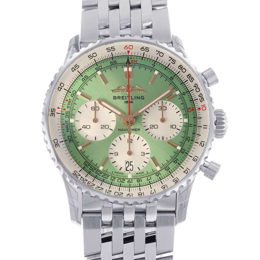 BREITLING Navitimer B01 Chronograph41 W41mm Stainless Steel Mint Green Dial AB0139211L1A1