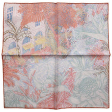 Load image into Gallery viewer, HERMES Carre Gavroche Fauve Le Tropical Size 45 Rose/Salmon/Vert Silk100%
