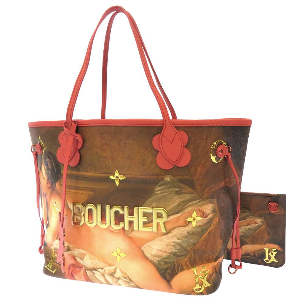 LOUIS VUITTON Neverfull Boucher Size MM Poppy petal M43357 PVC Coated Canvas Masters CollectionxCalf Leather