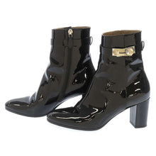 Load image into Gallery viewer, HERMES Boots Saint Germain Size 38.5 Black Enamel
