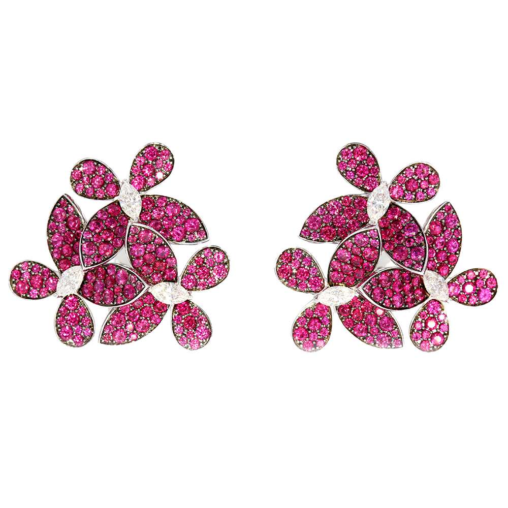 GRAFF Triple Pavé Butterfly Earrings 18K White Gold