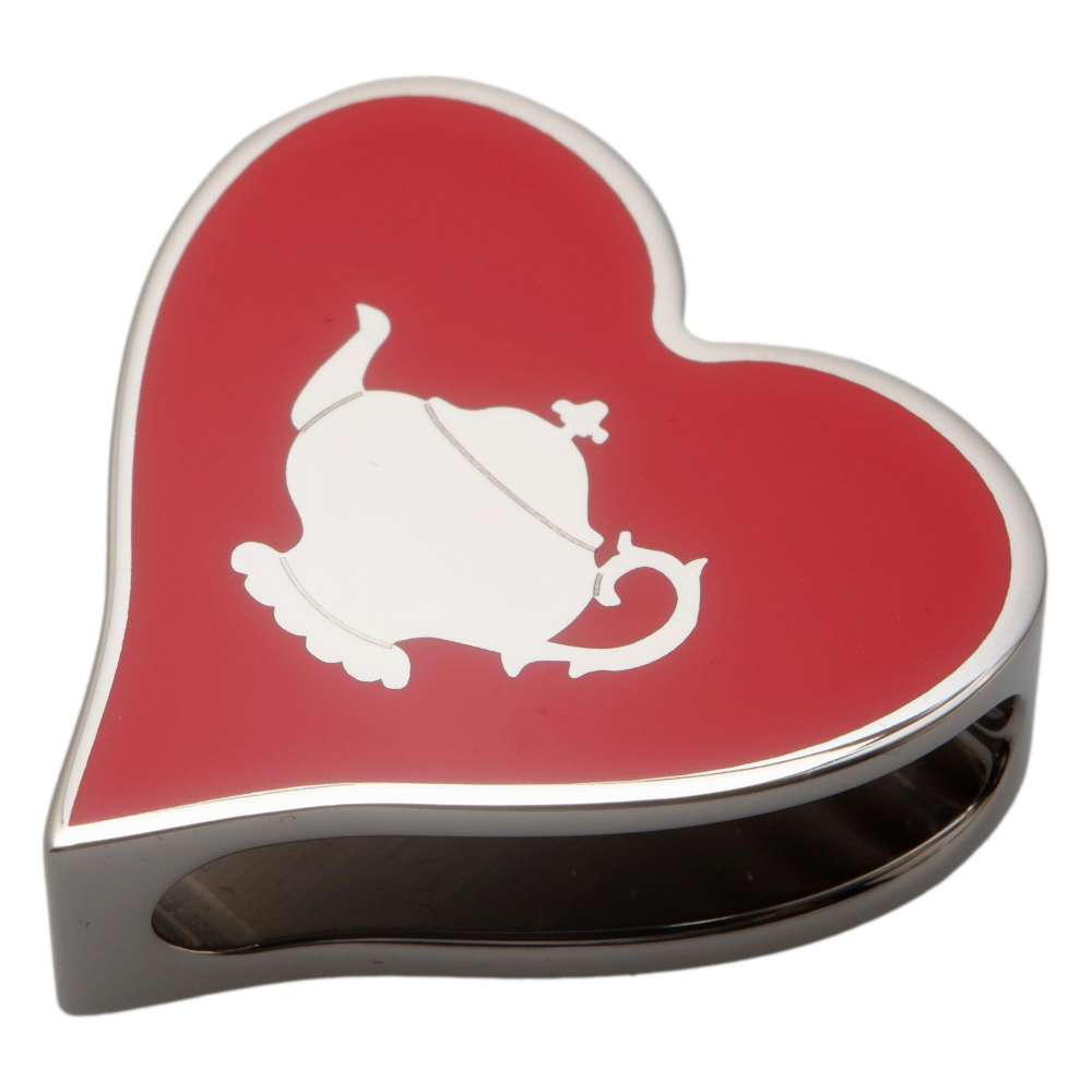 HERMES TwillyRing Heart Tea Time Red/Silver Metal