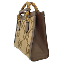 Load image into Gallery viewer, GUCCI Diana Jumbo GG Tote Bag Size Small Brown/Beige 660195 Leather Canvas
