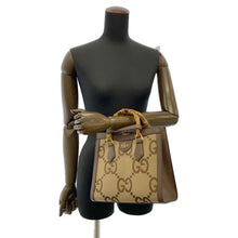 Load image into Gallery viewer, GUCCI Diana Jumbo GG Tote Bag Size Small Brown/Beige 660195 Leather Canvas
