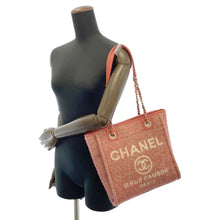 Load image into Gallery viewer, CHANEL Deauville ChainTote Bag Size PM Pink A66939 Canvas Leather
