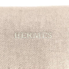Load image into Gallery viewer, HERMES CashmereScarf 《Uni Brode》 Size GM Ecru Cine Cashmere100%
