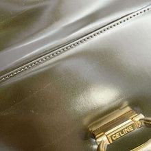 将图像加载到图库查看器中，CELINE vintage bag Green Leather
