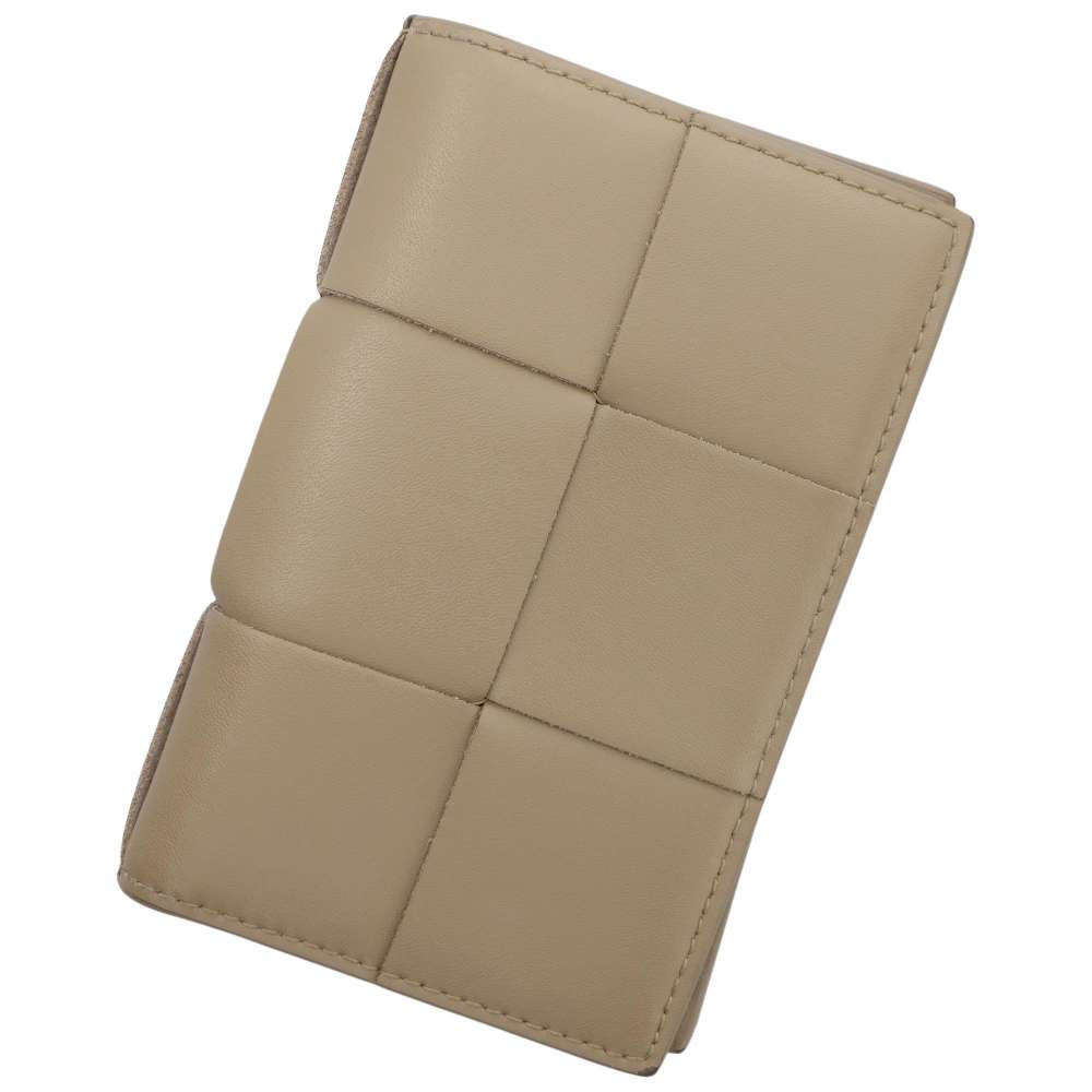 Bottega Veneta Maxi INTRECCIATO Card Case Taupe Grey 649602 Leather