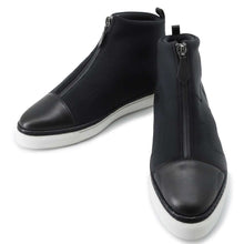 将图像加载到图库查看器中，HERMES High cut sneakers with zipper Size 36 Black/White Nylon
