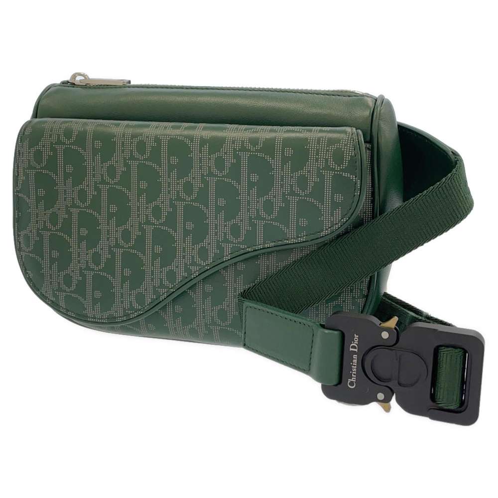 Dior Oblique Galaxy World Tour Saddle Belt Bag Green 1ADPO223CLP Leather