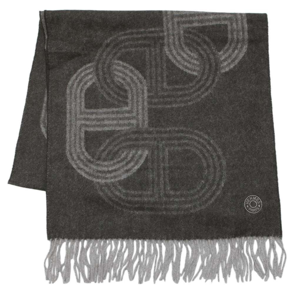 HERMES Circuit Scarf at number 24 Conifer/Flannel Cashmere100%