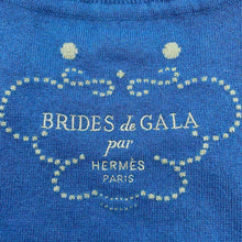 将图像加载到图库查看器中，HERMES Short sleeve sweater Brides de Gala Brides de Gala Ceremonial bridle Size 34 Blue Cashmere63% Cotton35% Nylon2%
