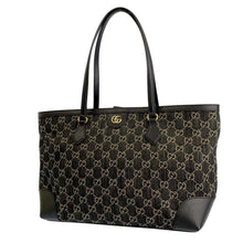 Load image into Gallery viewer, GUCCI OphidiaGG Tote Bag Size Medium Black 631685 GGDenim
