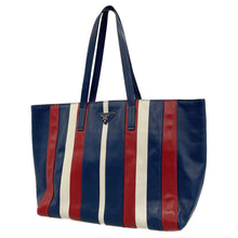 Load image into Gallery viewer, PRADA Tote Bag Blue/Red/White 1BG032 Leather
