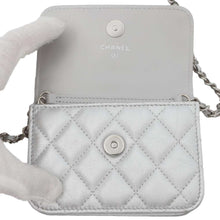 Load image into Gallery viewer, CHANEL Star Chain Wallet Silver Lambskin
